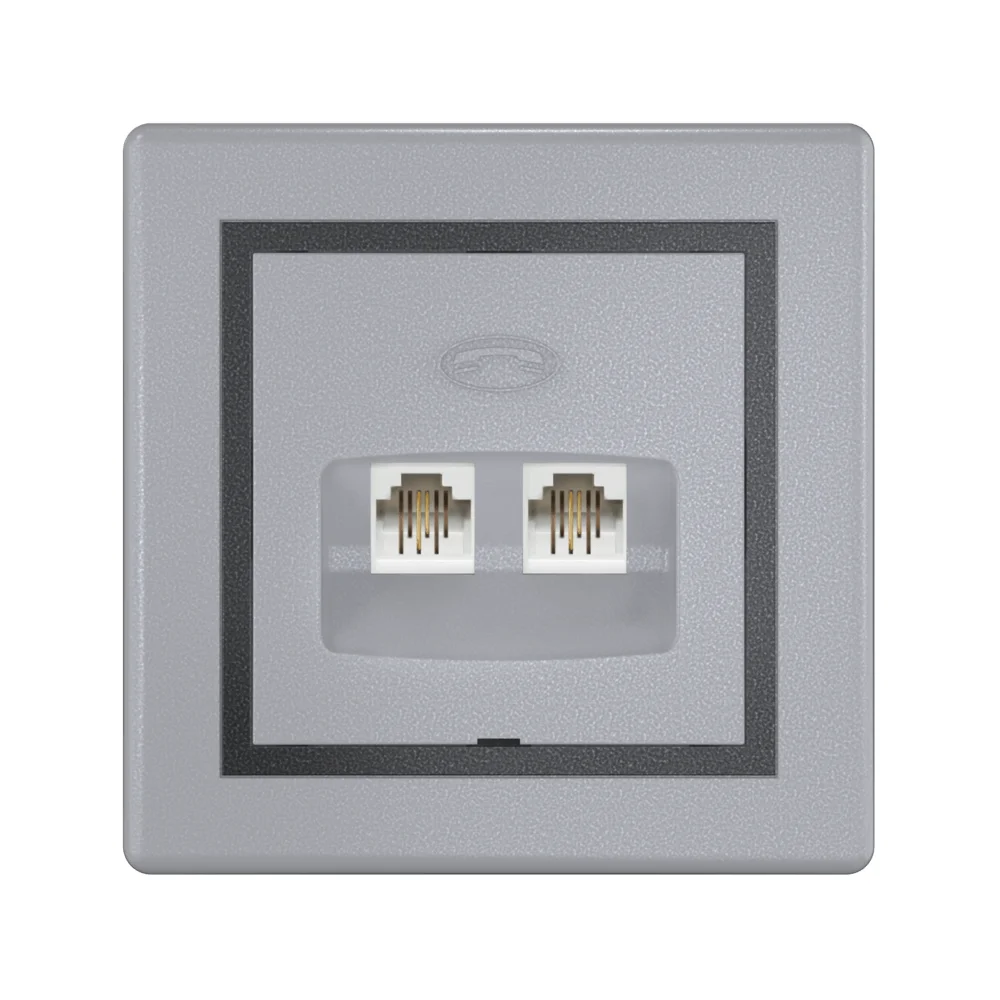 Розетка скрытой установки CADUCEUS ALING PRESTIGE, 2хRJ12 6P2C, двойная, телефонная - миниатюра 9