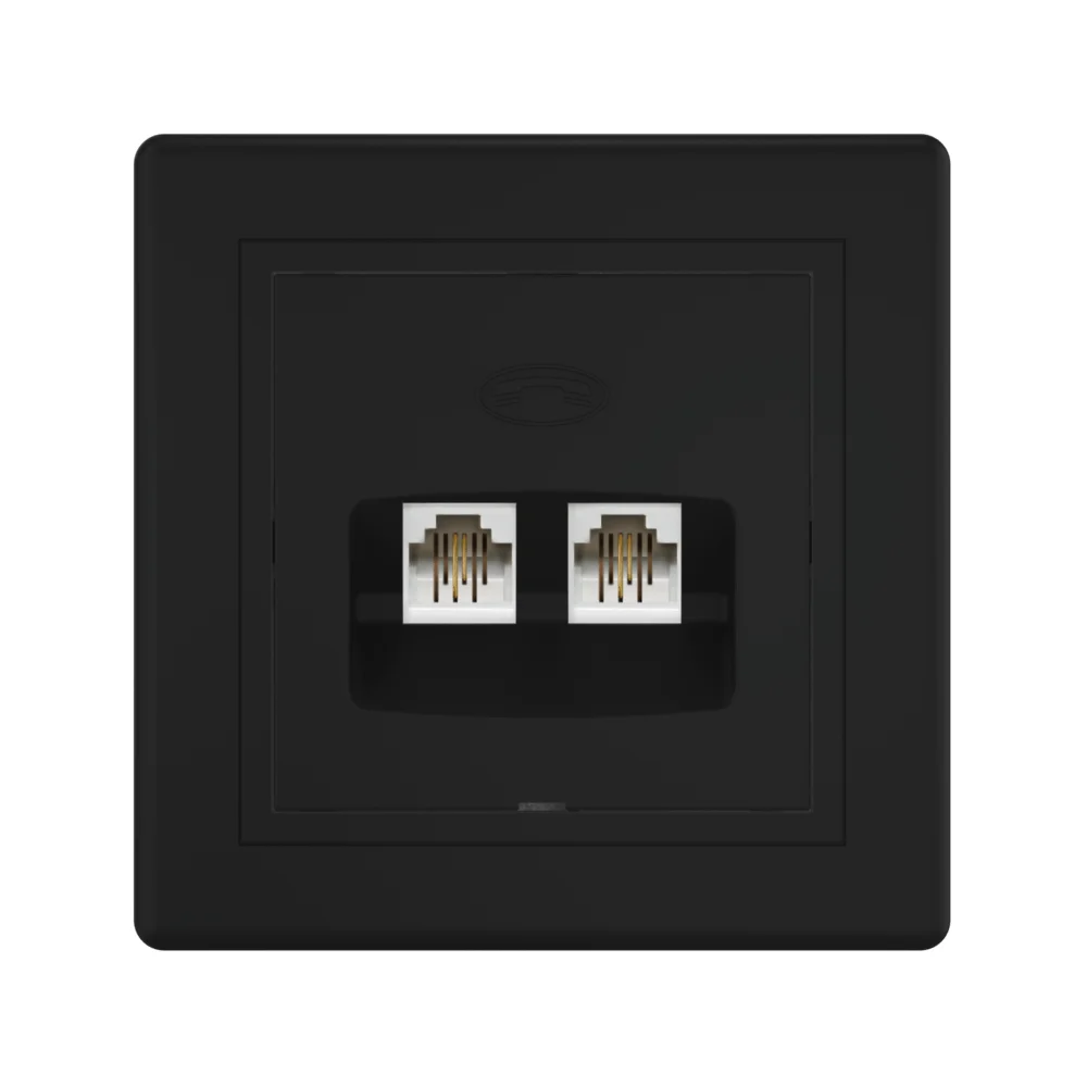 Розетка скрытой установки CADUCEUS ALING PRESTIGE, 2хRJ12 6P2C, двойная, телефонная - миниатюра 10