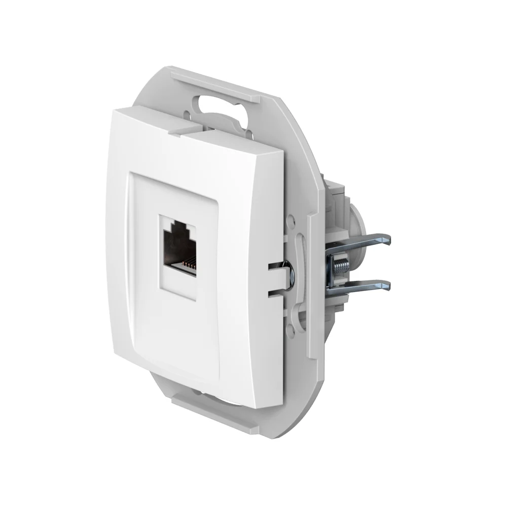 Розетка скрытой установки CADUCEUS ALING PRESTIGE компьютерная с модулем Keystone RJ45 8P8C, cat.6A - изображение 1