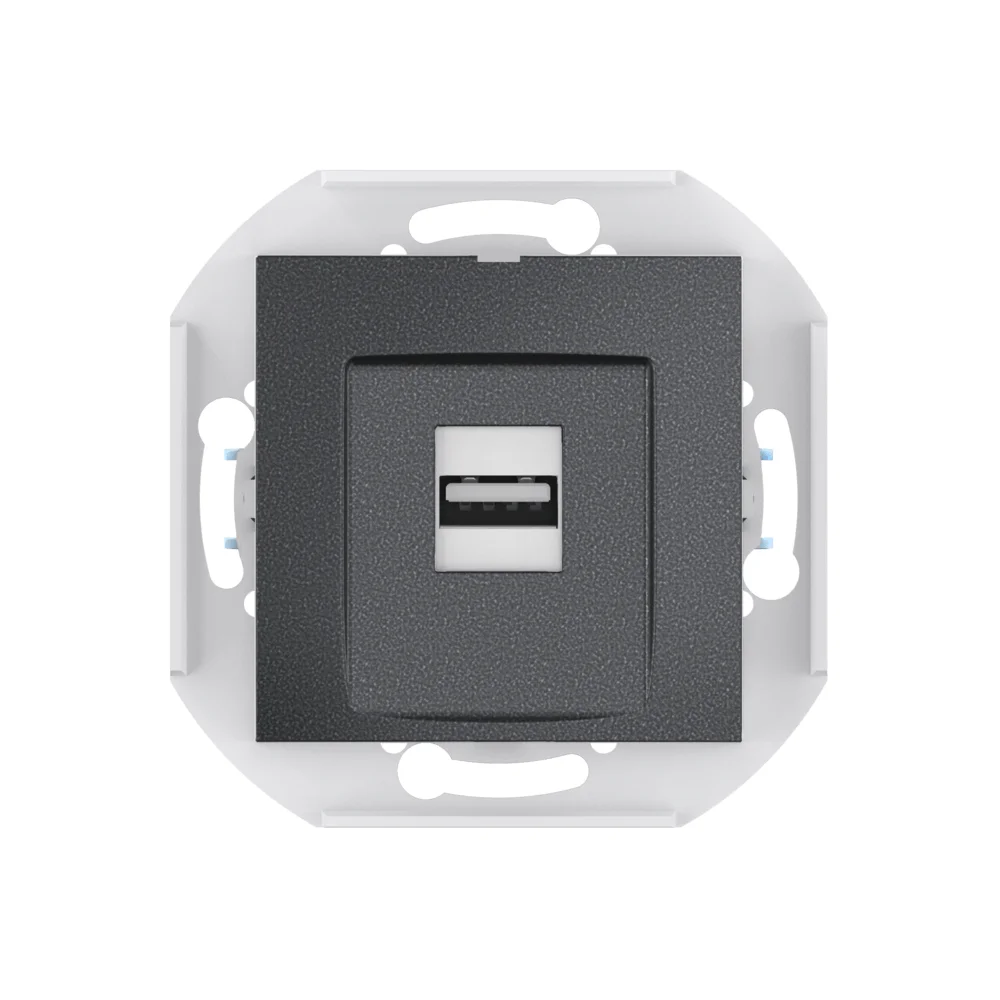 Розетка скрытой установки CADUCEUS ALING PRESTIGE с модулем Keystone USB 2.0 тип А-А, 250В~ - миниатюра 6