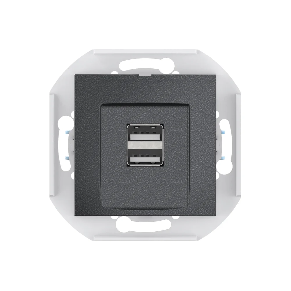 Розетка скрытой установки CADUCEUS ALING PRESTIGE двойная, USB, тип А, для зарядки устройств, 2,1А - миниатюра 5