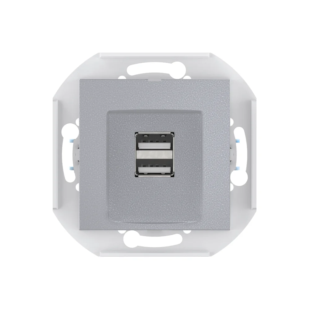Розетка скрытой установки CADUCEUS ALING PRESTIGE двойная, USB, тип А, для зарядки устройств, 2,1А - миниатюра 7