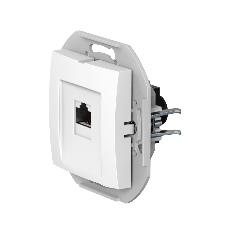 Розетка скрытой установки CADUCEUS ALING PRESTIGE компьютерная с модулем Keystone RJ45 8P8C, cat.6A - изображение 1