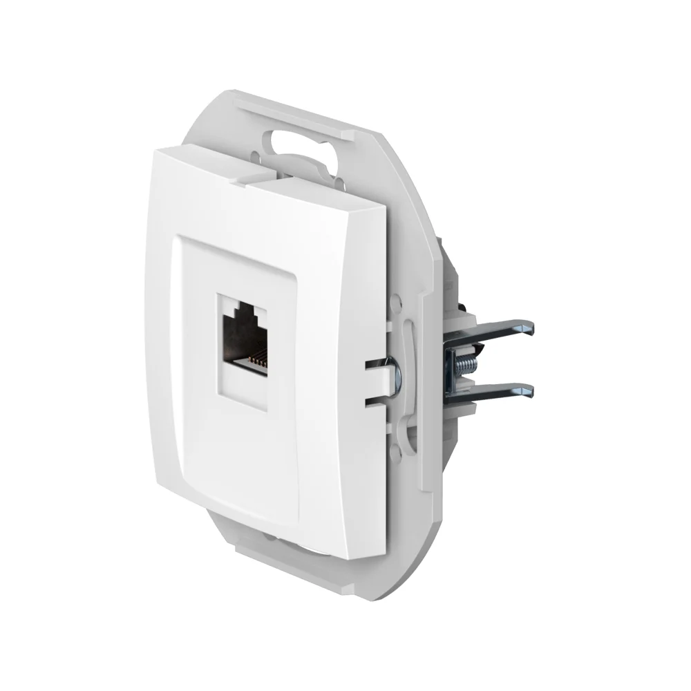 Розетка скрытой установки CADUCEUS ALING PRESTIGE компьютерная с модулем Keystone RJ45 8P8C, cat.6 - изображение 1