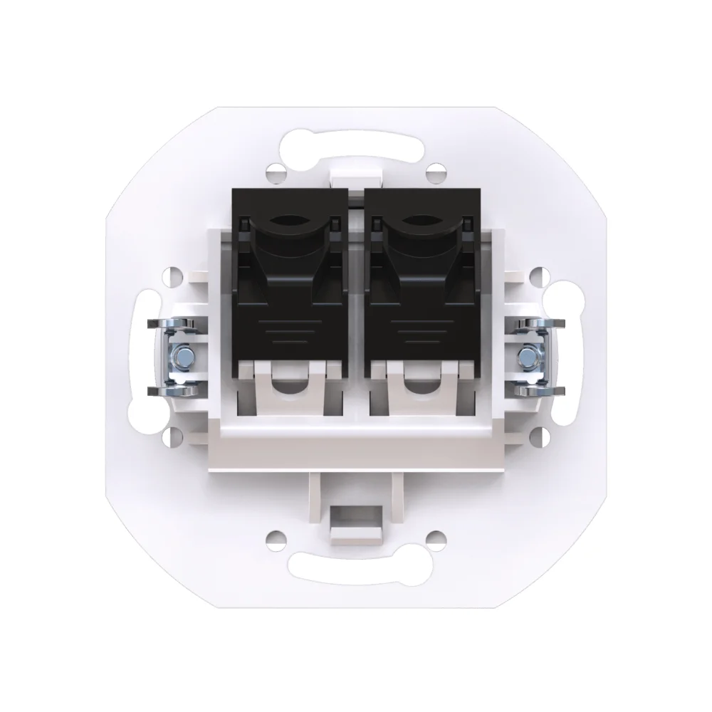 Розетка скрытой установки CADUCEUS ALING PRESTIGE двойная компьютерная с модулями Keystone RJ45 8P8C - миниатюра 3