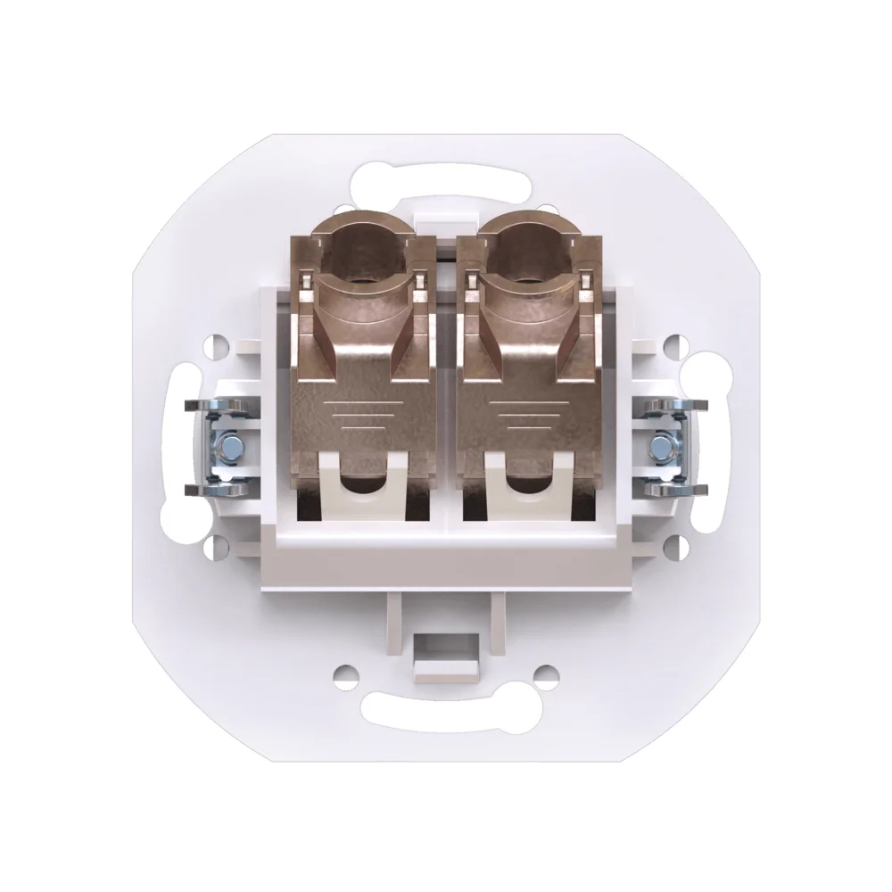 Розетка скрытой установки CADUCEUS ALING PRESTIGE двойная, компьютерная с модулями Keystone RJ45 - миниатюра 3