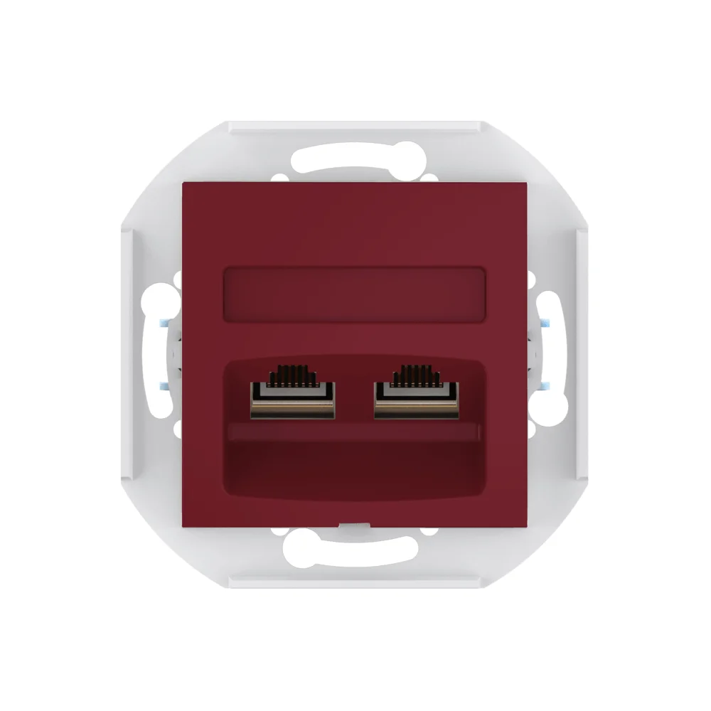 Розетка скрытой установки CADUCEUS ALING PRESTIGE двойная, компьютерная с модулями Keystone RJ45 - миниатюра 8
