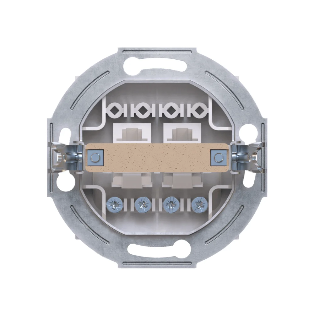 Розетка скрытой установки CADUCEUS ALING PRESTIGE 2хRJ12 6P2C двойная, телефонная, механизм - миниатюра 3