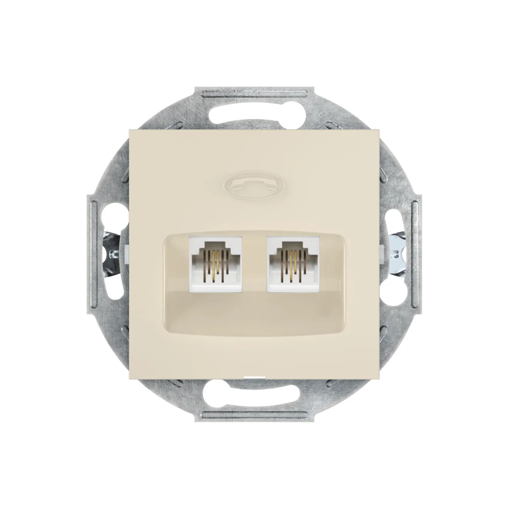Розетка скрытой установки CADUCEUS ALING PRESTIGE 2хRJ12 6P2C двойная, телефонная, механизм - миниатюра 4