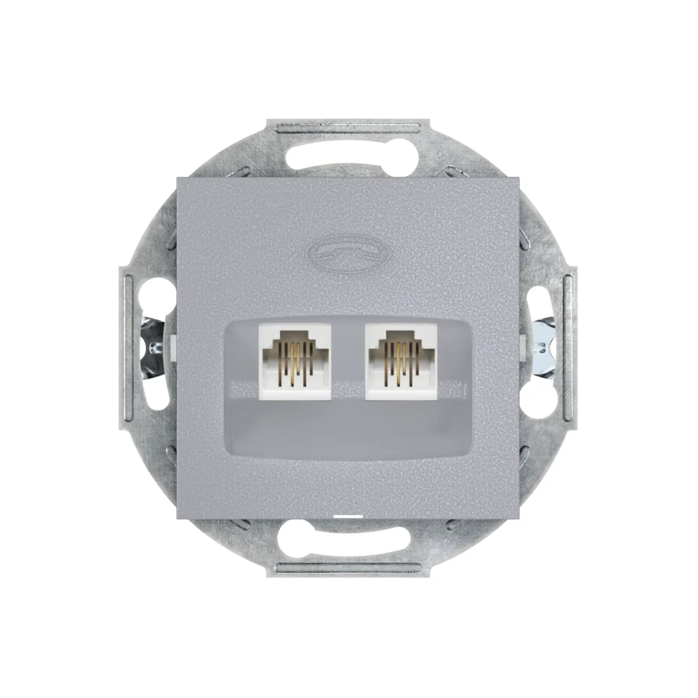 Розетка скрытой установки CADUCEUS ALING PRESTIGE 2хRJ12 6P2C двойная, телефонная, механизм - миниатюра 5