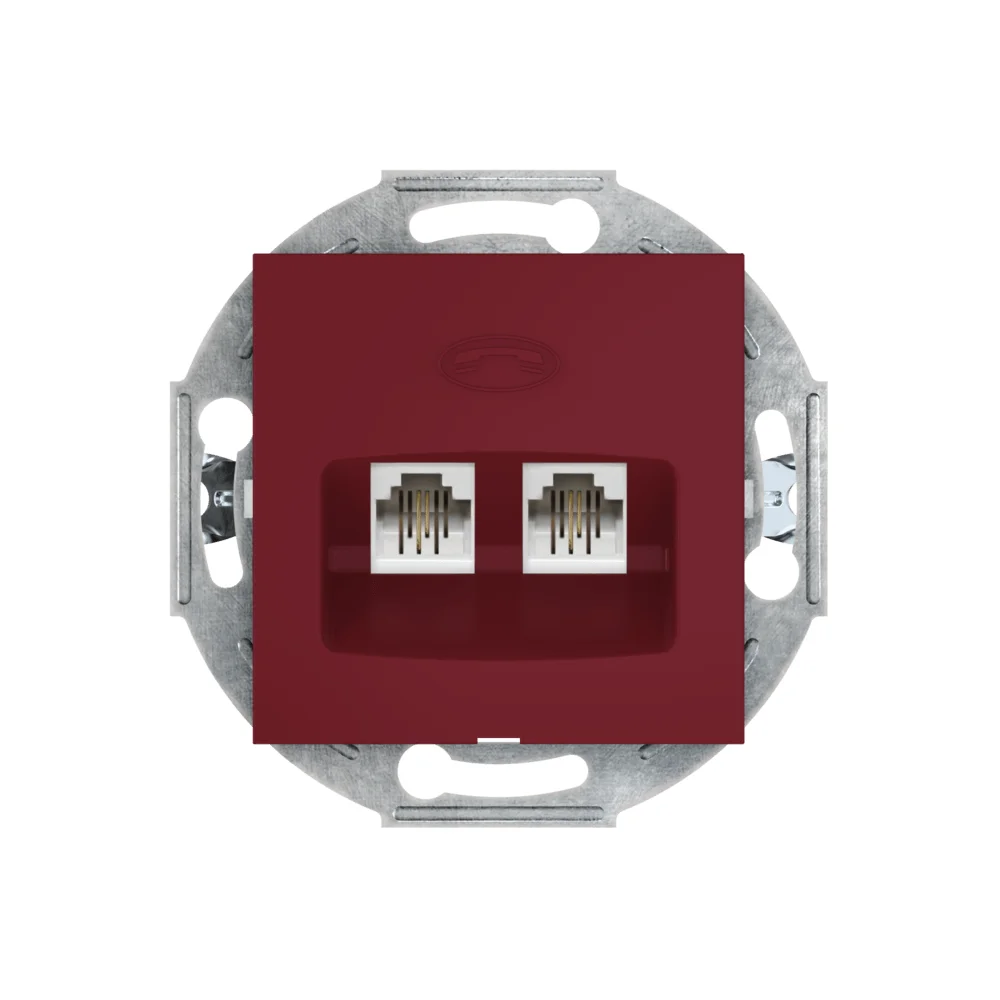 Розетка скрытой установки CADUCEUS ALING PRESTIGE 2хRJ12 6P2C двойная, телефонная, механизм - миниатюра 8