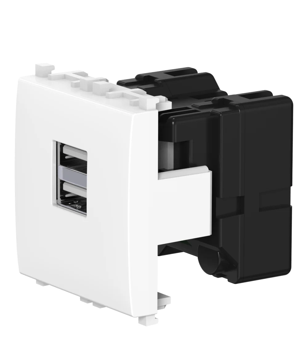 Розетка USB 2.0 тип А CADUCEUS ALING EXPERIENCE для скрытой проводки, для зарядки 2-х устройств - изображение 1