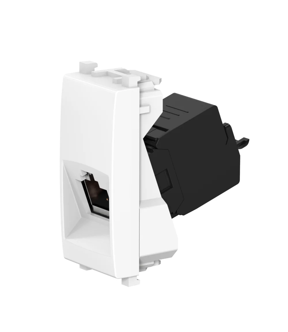 Розетка CADUCEUS ALING EXPERIENCE компьютерная, с модулем Keystone RJ45 8P8C cat.6A, FTP, модульная - изображение 1