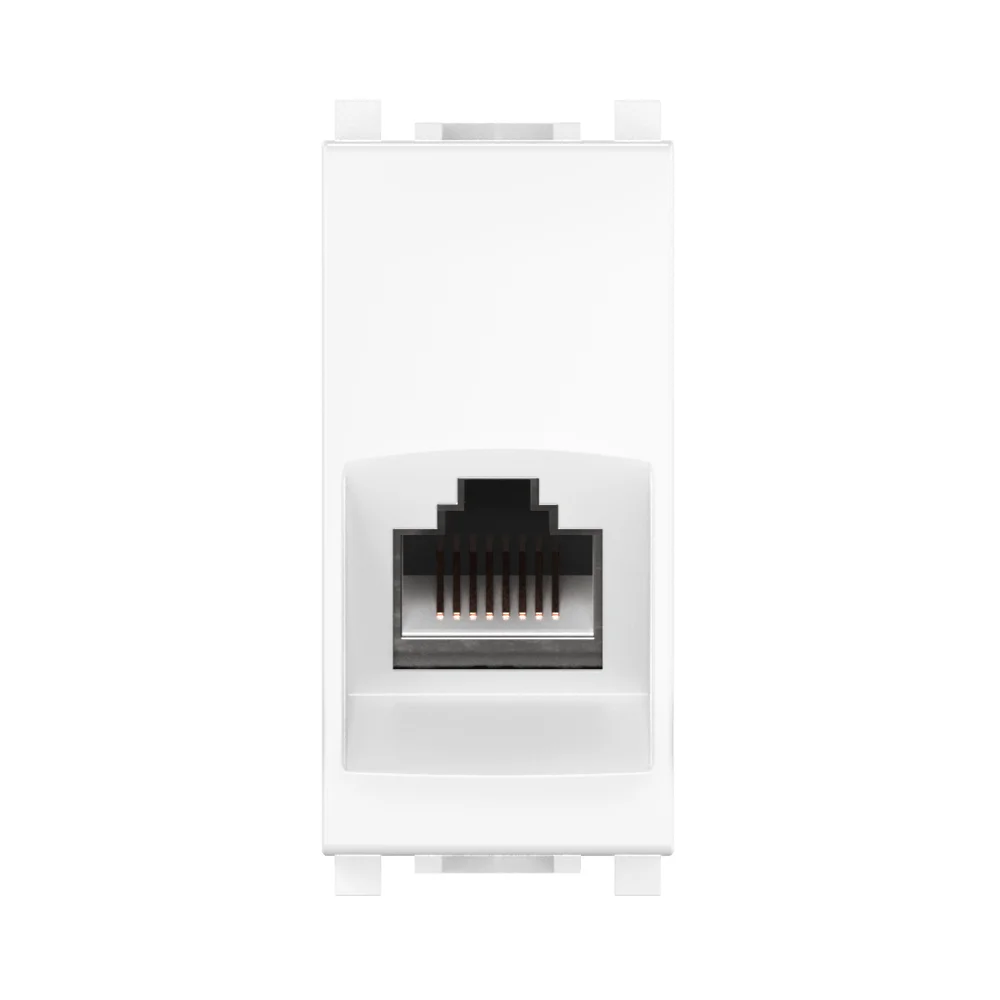 Розетка CADUCEUS ALING EXPERIENCE компьютерная, с модулем Keystone RJ45 8P8C cat.5e, FTP, модульная - миниатюра 2