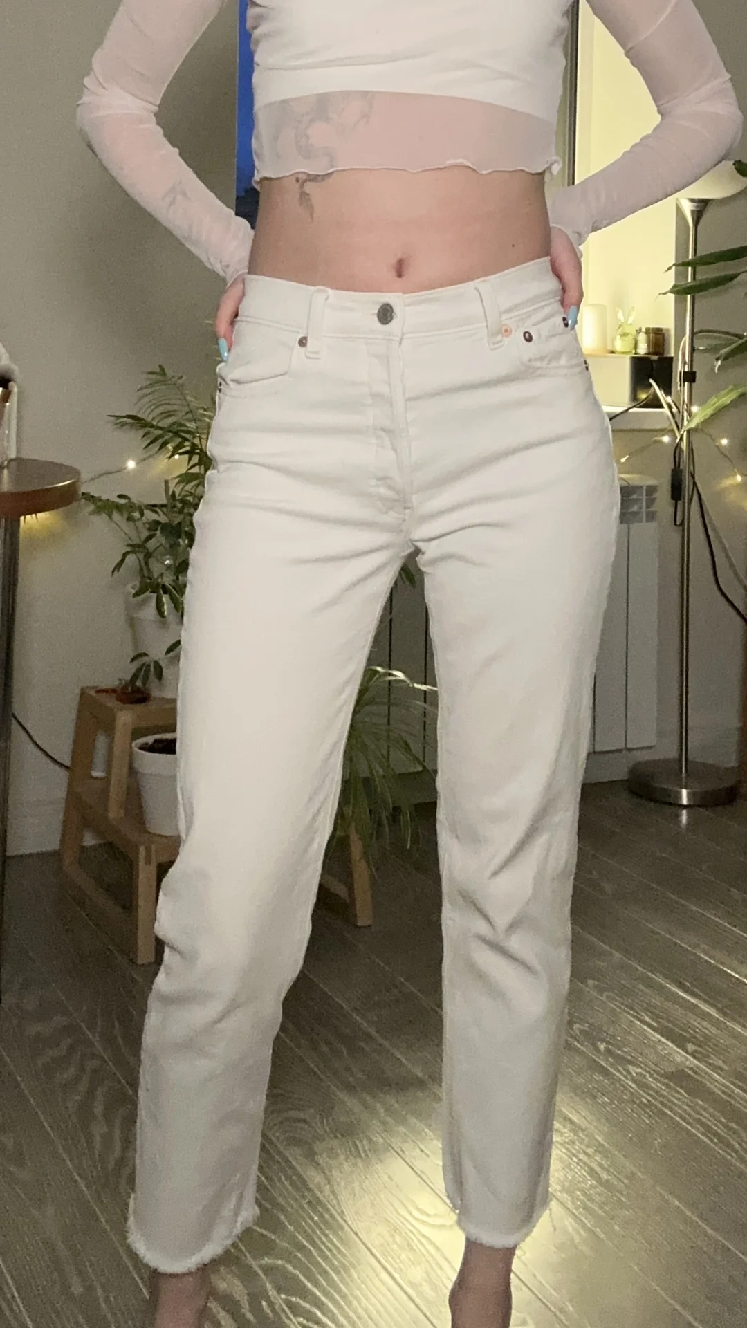 Джинсы gap 24 белые - миниатюра 4