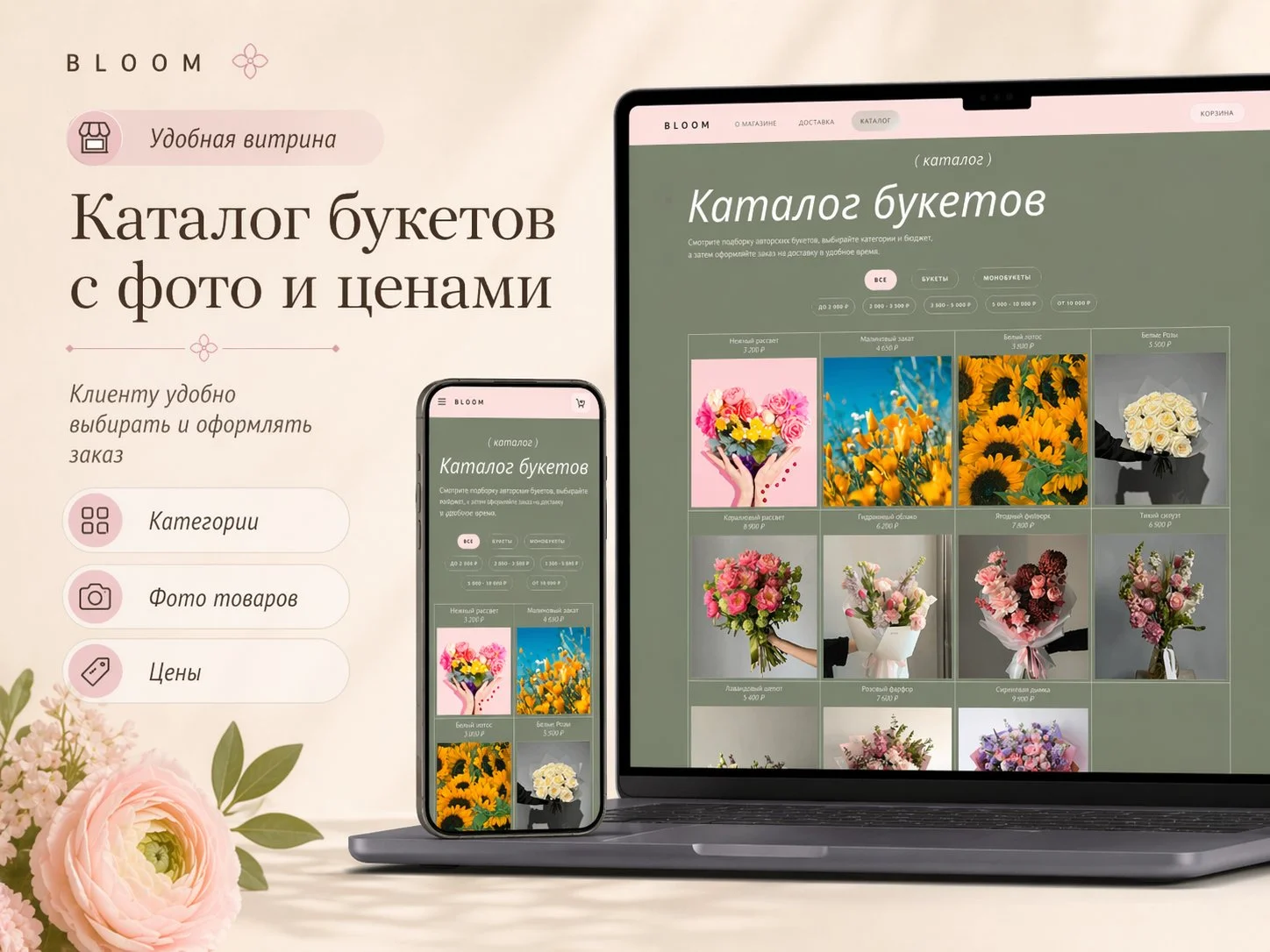 Готовый сайт для цветочного магазина + Telegram - миниатюра 3
