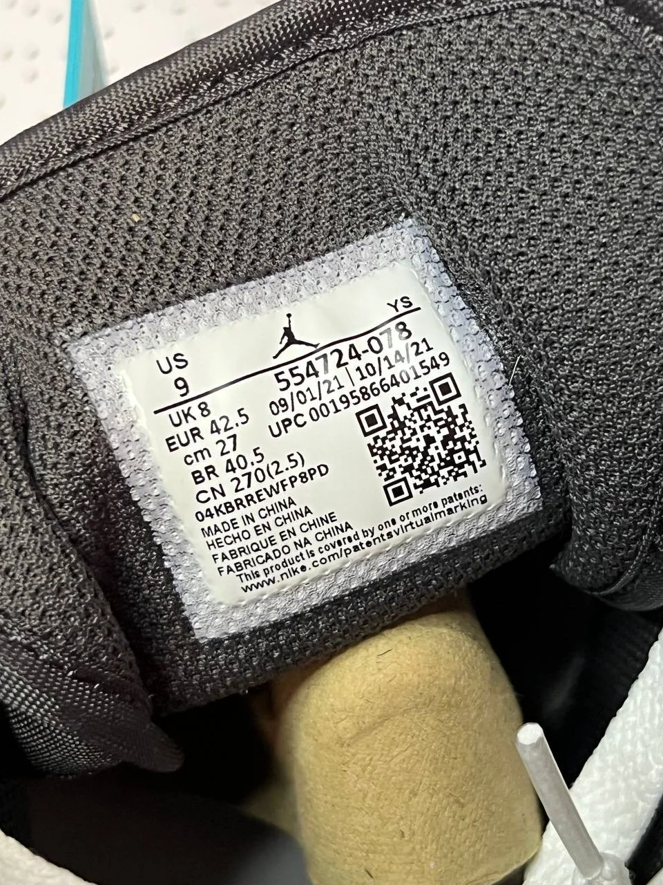 Air Jordan 1 mid "Light Smoke Grey" оригинал - миниатюра 6