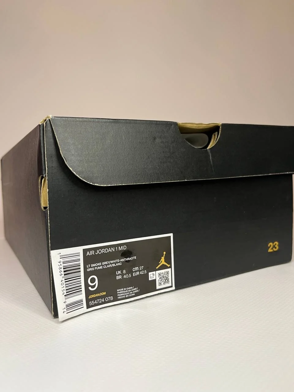 Air Jordan 1 mid "Light Smoke Grey" оригинал - миниатюра 7
