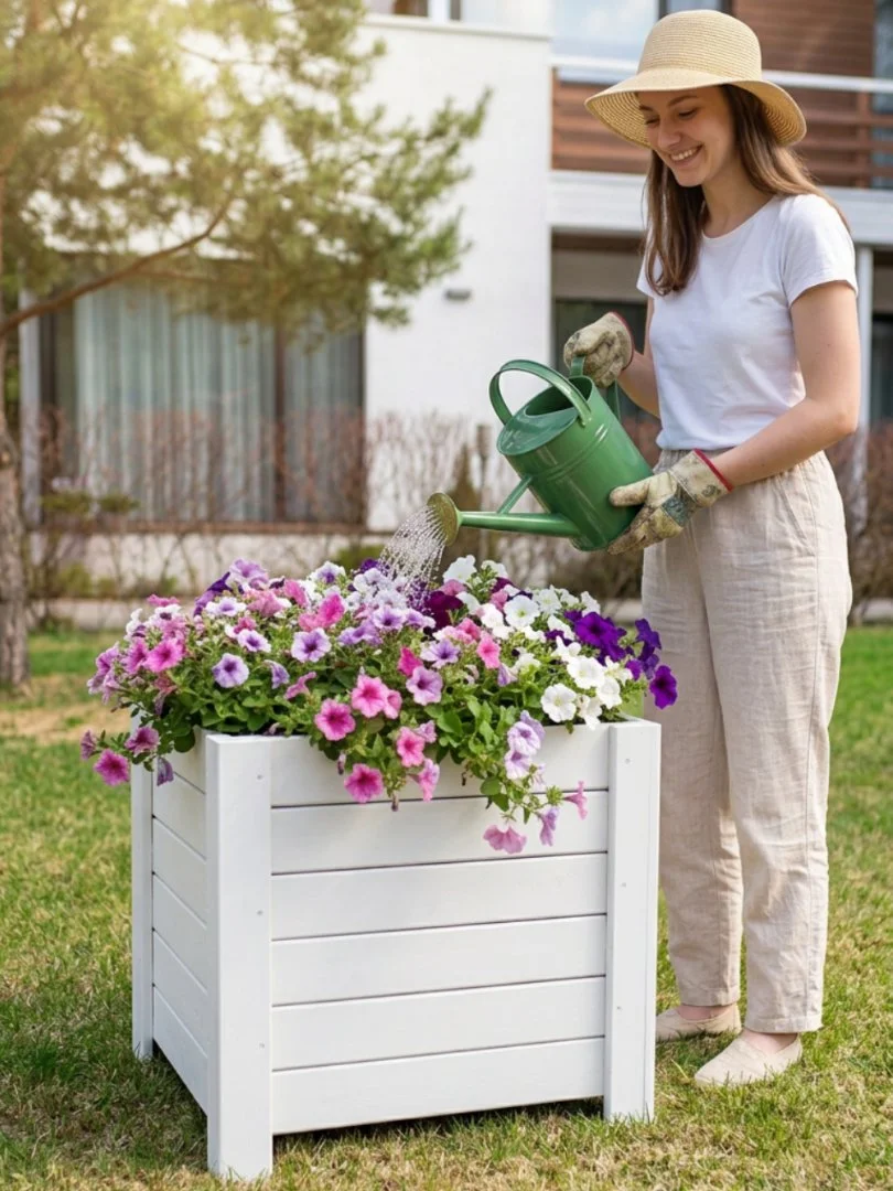 Кашпо деревянное 90 л для цветов большое 45*50*50см - миниатюра 2