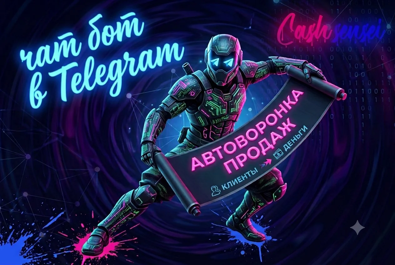 Создам продающего чат-бота для Telegram под ключ с автоворонкой