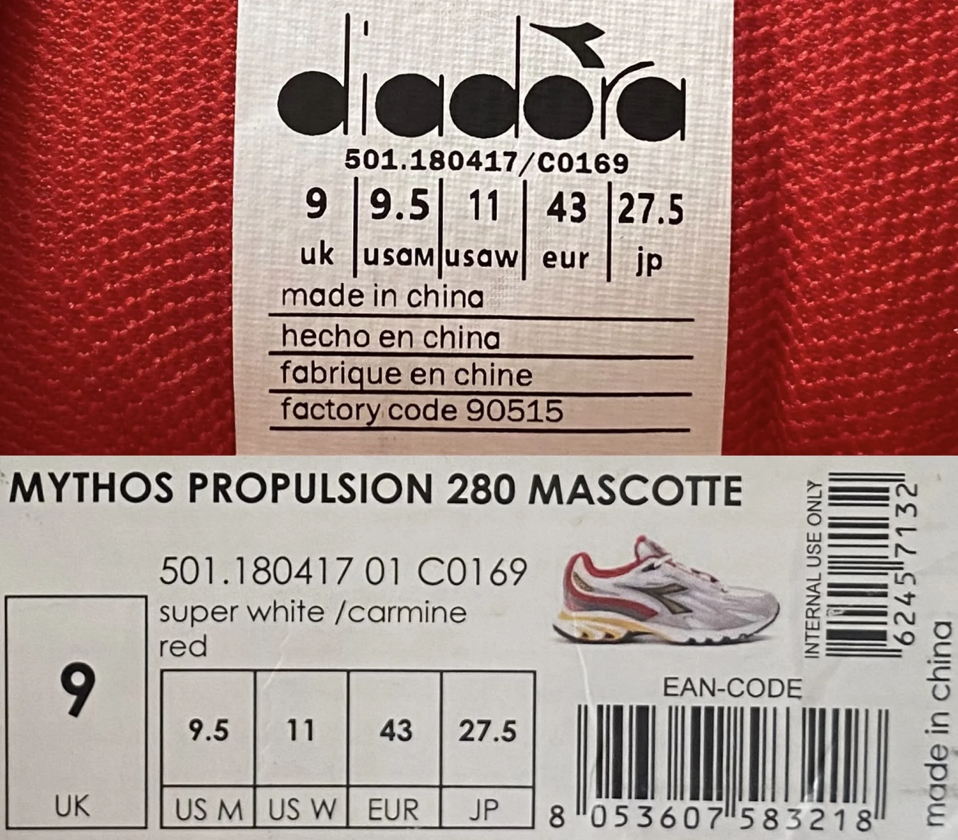 Кроссовки Diadora Mythos Рrорulsiоn 280 43eu/9,5us - миниатюра 2