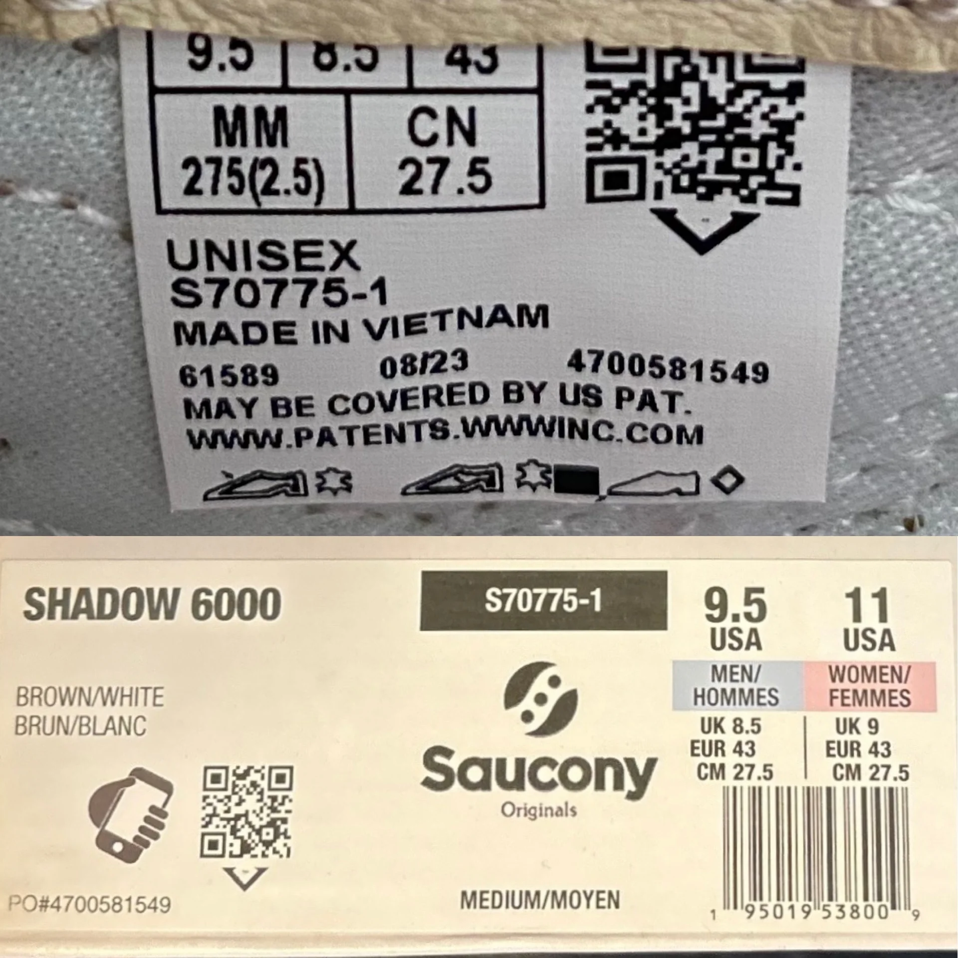 Кроссовки Saucоny Shadow 6000 43eu/9,us - миниатюра 2