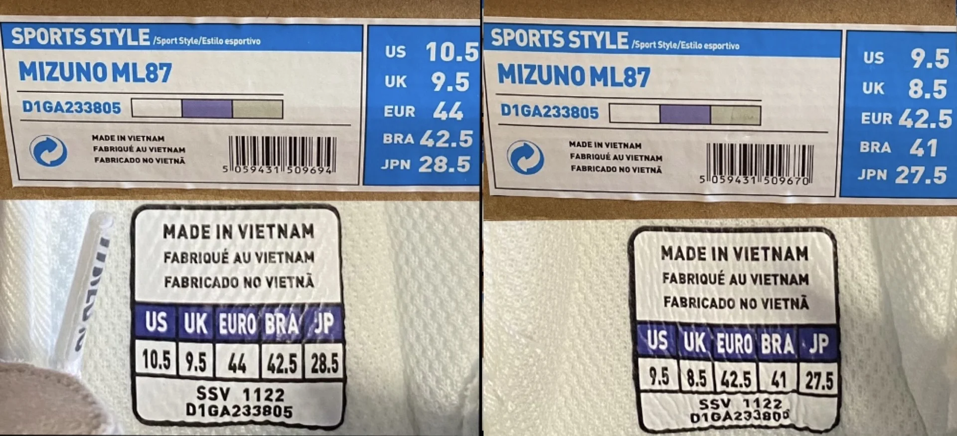 Кроссовки Mizuno ML87 42,5eu/9,5us - миниатюра 2