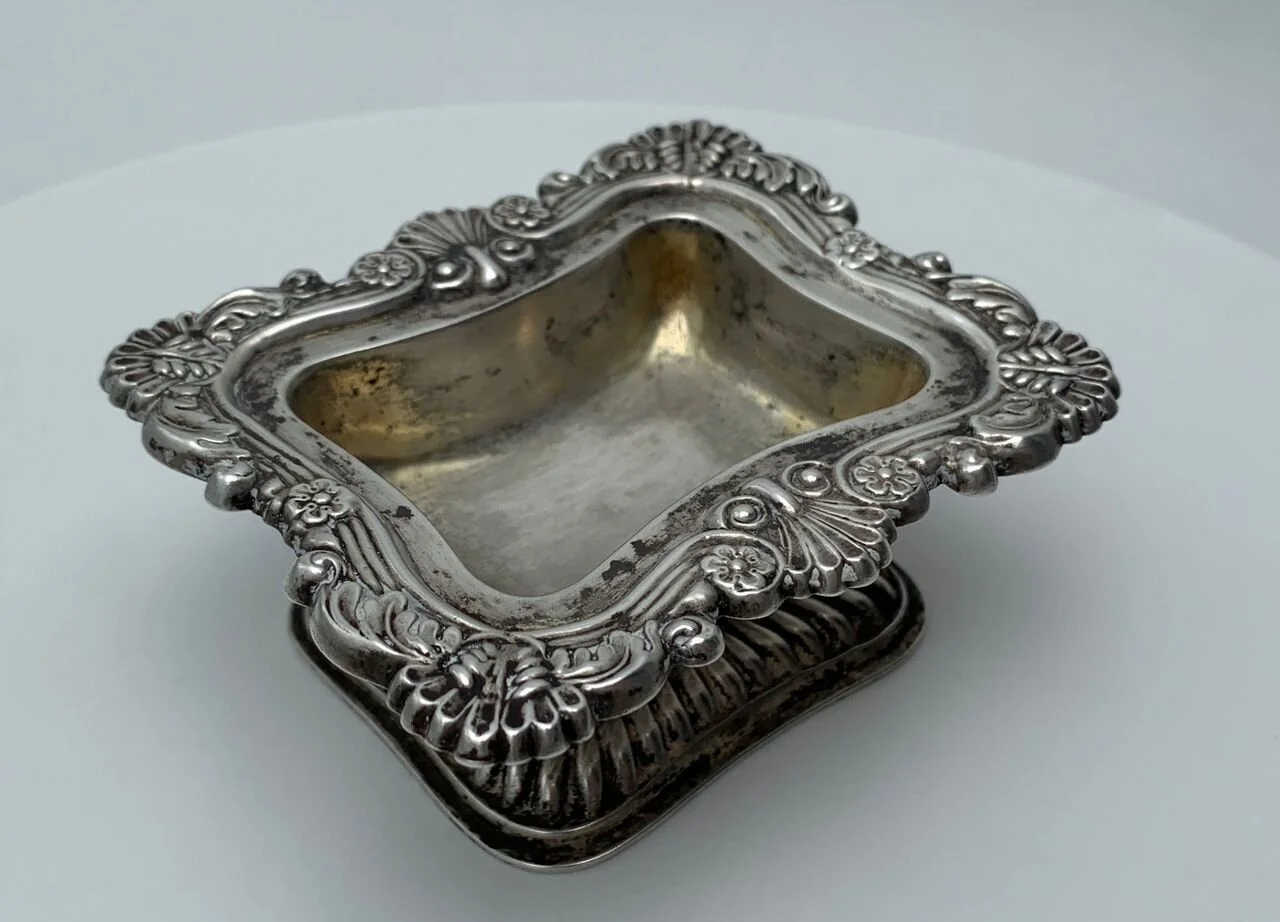 Серебряная икорница. Австрийская империя. 19 век - миниатюра 3