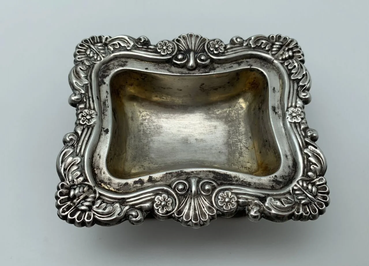 Серебряная икорница. Австрийская империя. 19 век - миниатюра 5