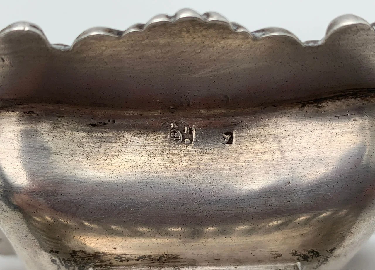 Серебряная икорница. Австрийская империя. 19 век - миниатюра 6