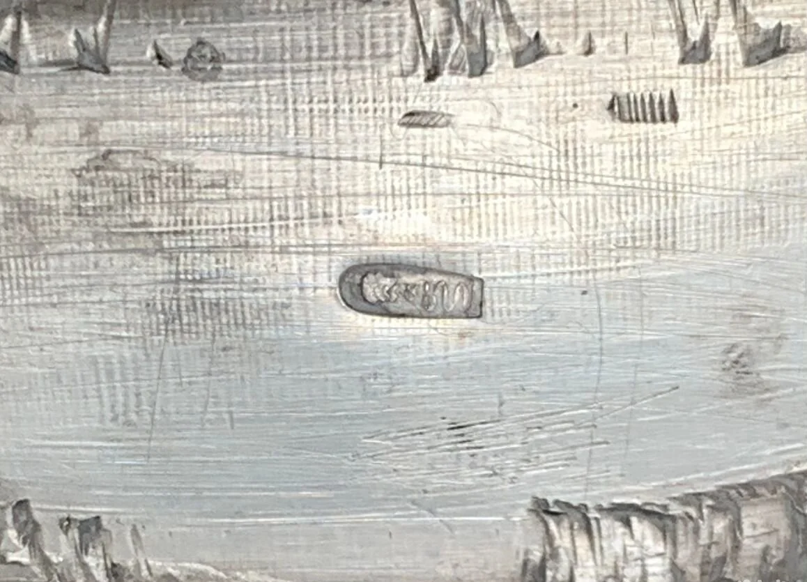 Серебряная икорница. Австрийская империя. 19 век - миниатюра 9