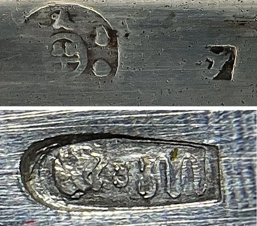 Серебряная икорница. Австрийская империя. 19 век - миниатюра 10