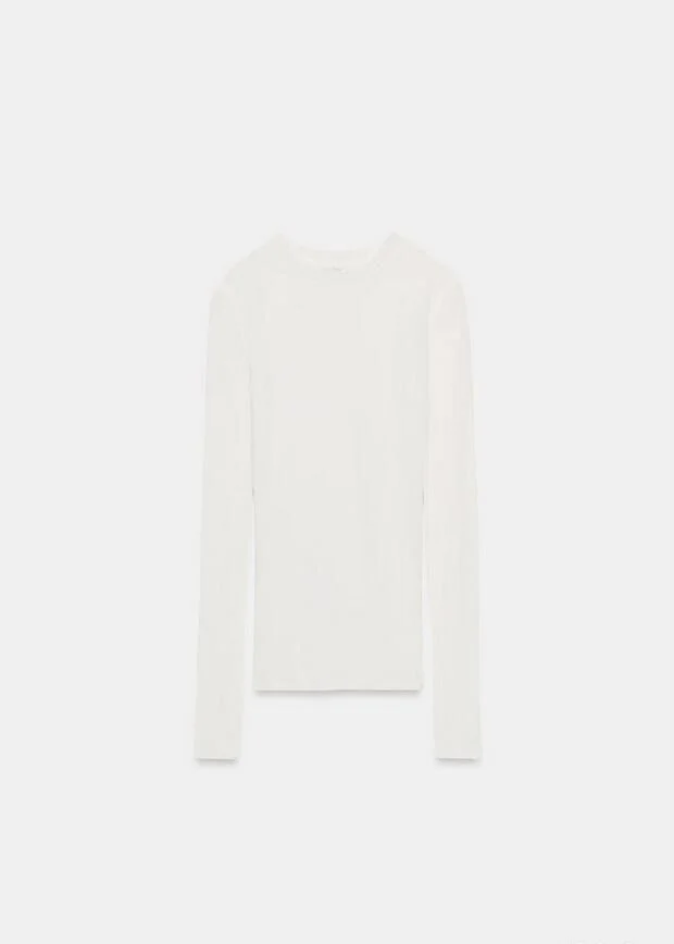 Новый лонгслив Zara 100% хлопок, белый - миниатюра 5