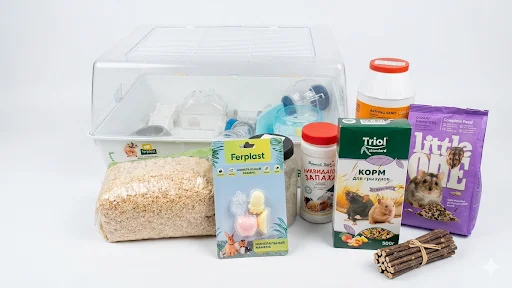 Клетка для хомяка Ferplast, корм и аксессуары - изображение 1
