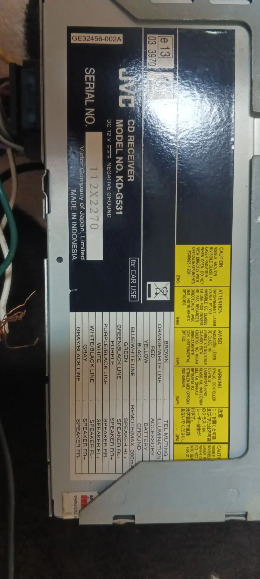 Автомагнитола JVC KD-G531 с AUX - миниатюра 3