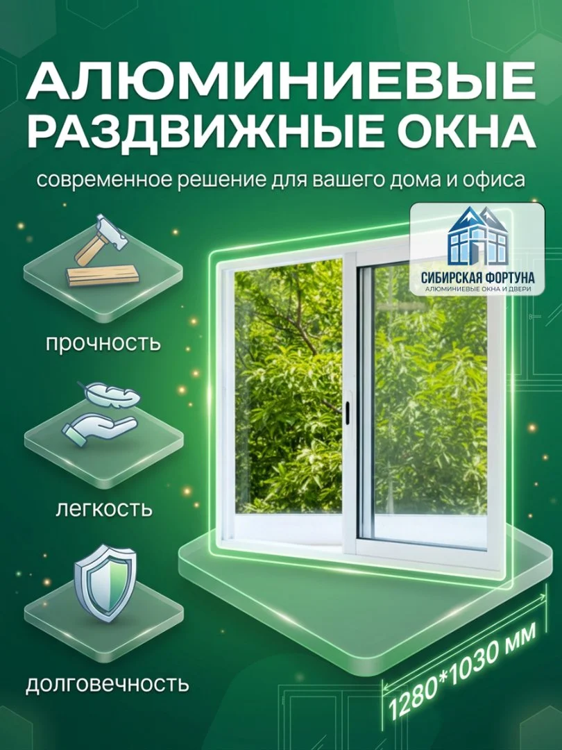 Окна алюминиевые раздвижные белое, для веранды, террасы, балкона, беседки. - изображение 1