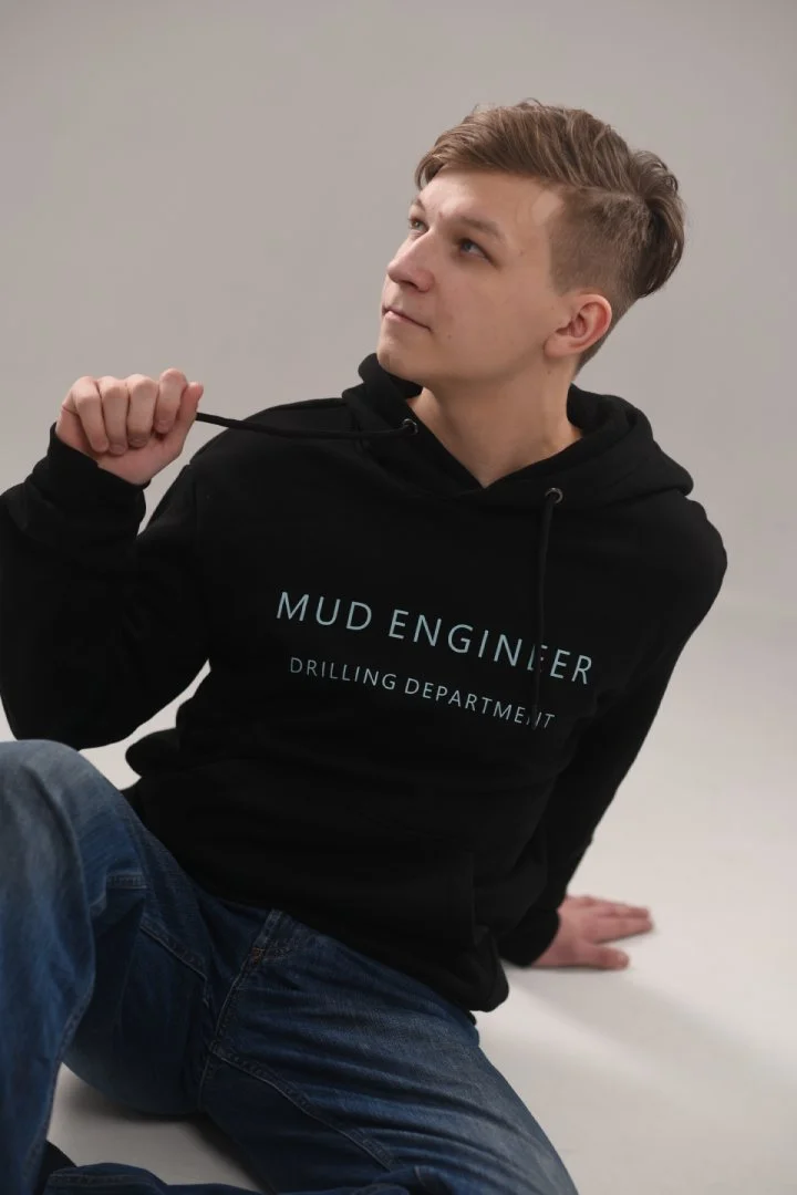 Толстовка мужская с капюшоном принт MUD ENGINEER - изображение 1