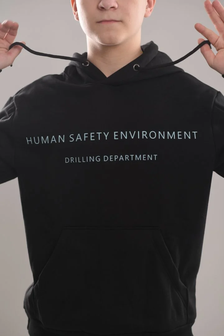 Толстовка мужская с капюшоном принт HUMAN SAFETY ENVIRONMENT - изображение 1