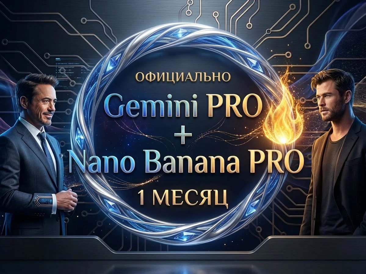 Официально - Gemini PRO + Nano Banana PRO-1 месяц - изображение 1