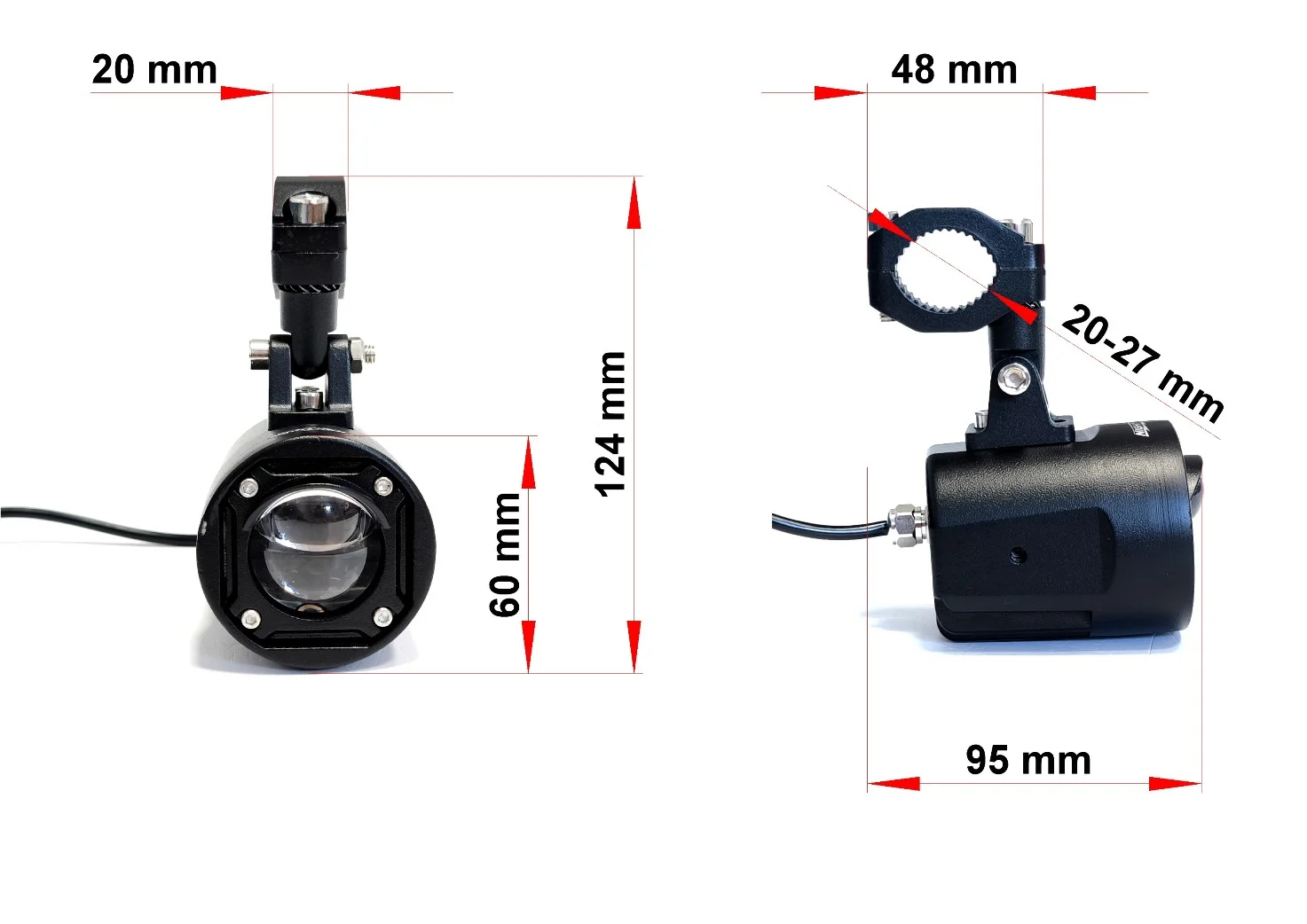 Противотуманные фары 60W для мотоцикла,Белый-Белый - миниатюра 3