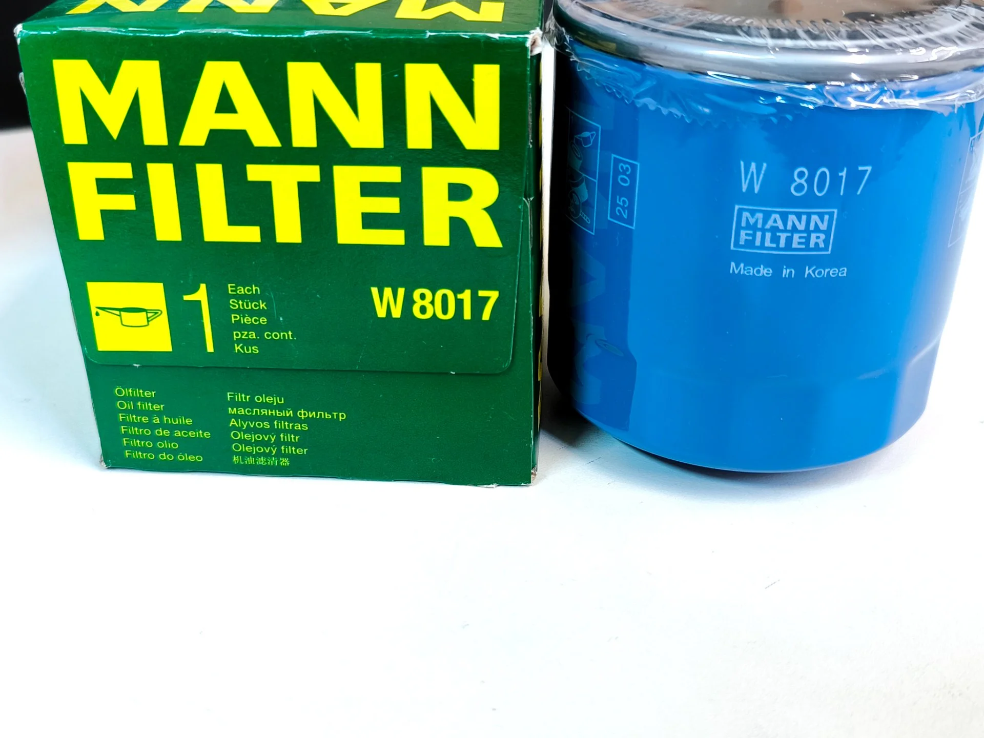 Фильтр масляный W8017 mann сделано в корее - миниатюра 3