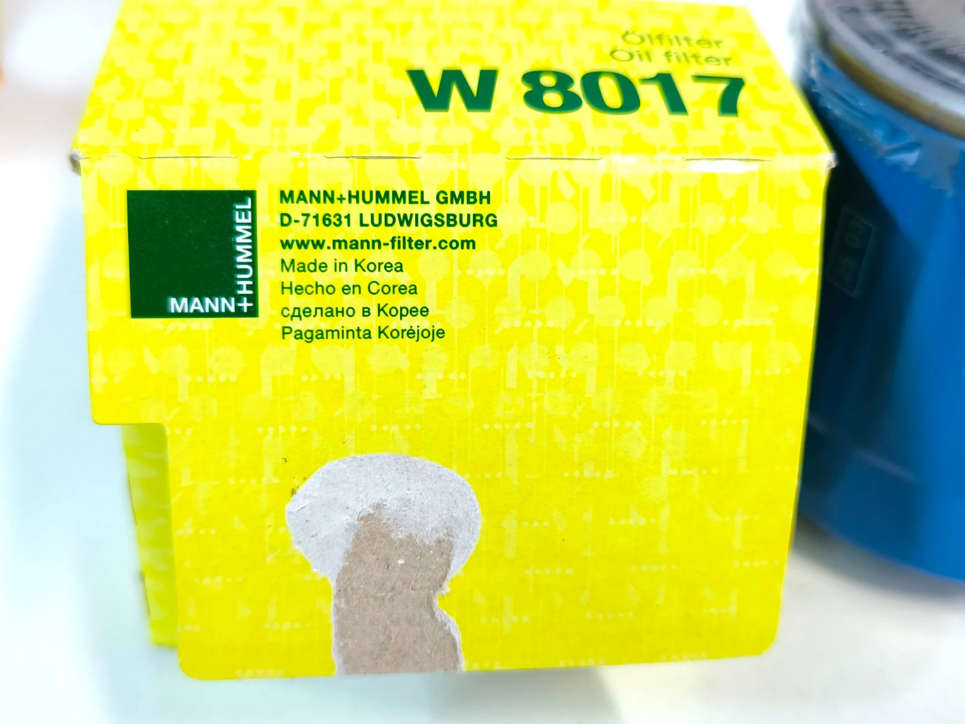 Фильтр масляный W8017 mann сделано в корее - миниатюра 7