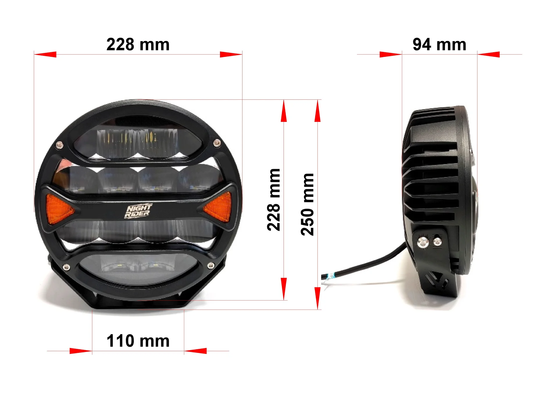 Фара Night Rider 9"-180W - Комбо света, 18000Lm - миниатюра 2
