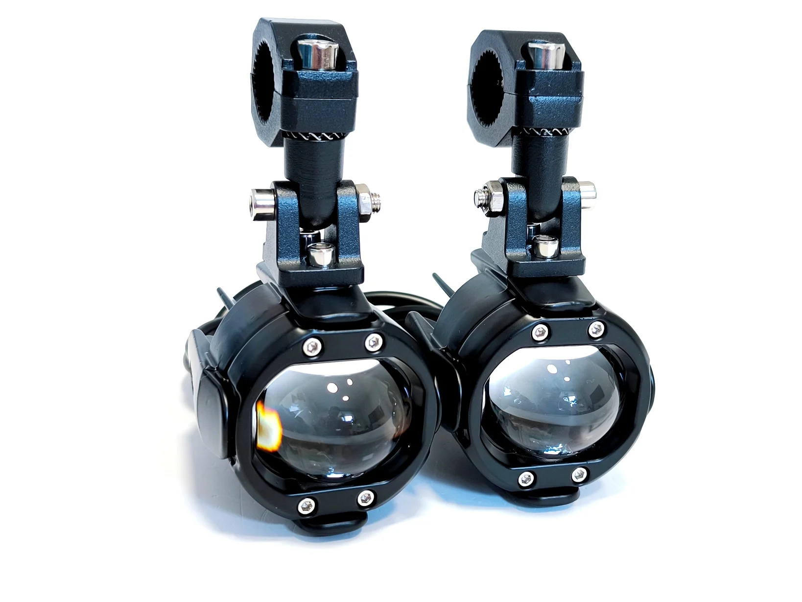 Противотуманные фары 60W для мотоцикла, (Белый-Белый) - Ближний/Дальний света, Стробоскоп, с ровной - миниатюра 5