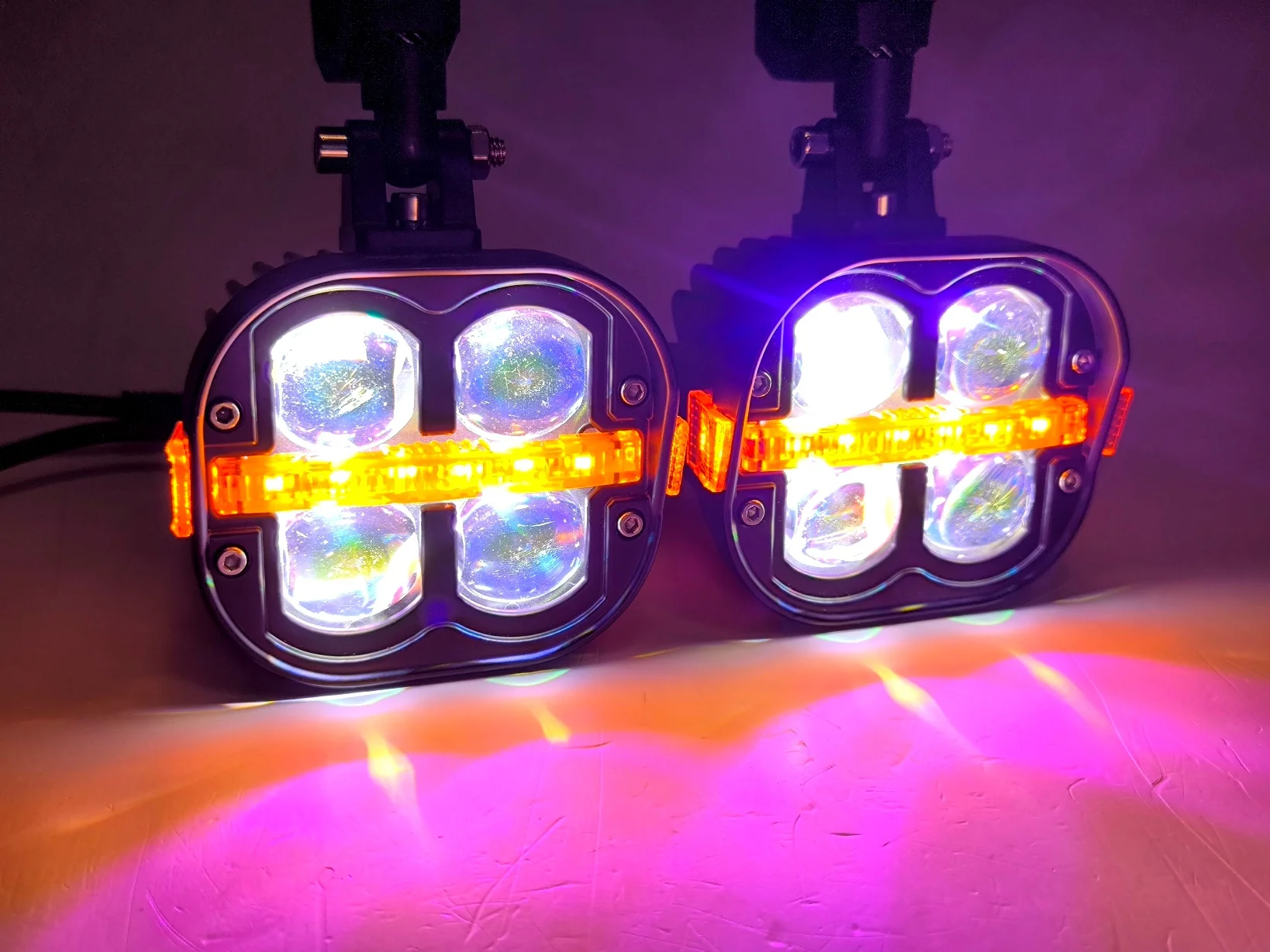 Мото фары 60W - Ближний /Дальний (Белый) +дхо - миниатюра 7
