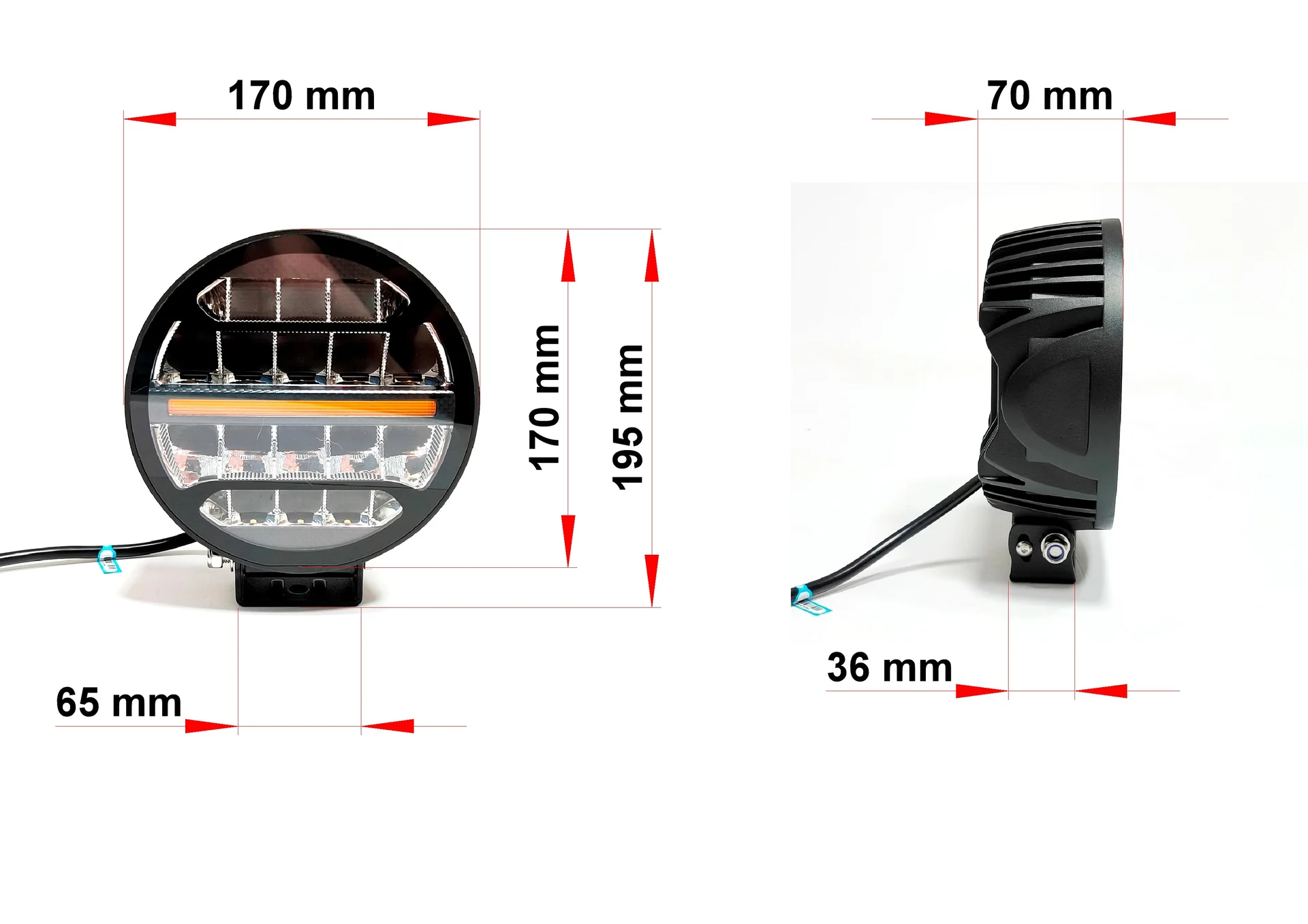 Фара Night Rider 7"-90W - Ближнего света 9000Lm - миниатюра 3