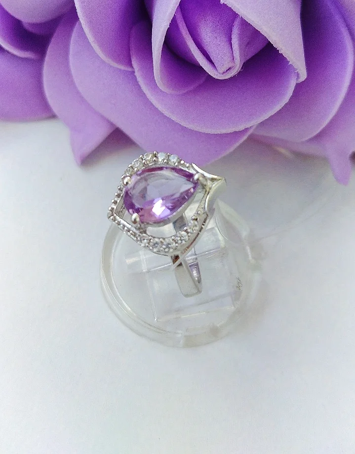 Серебряное кольцо с аметистом - миниатюра 2