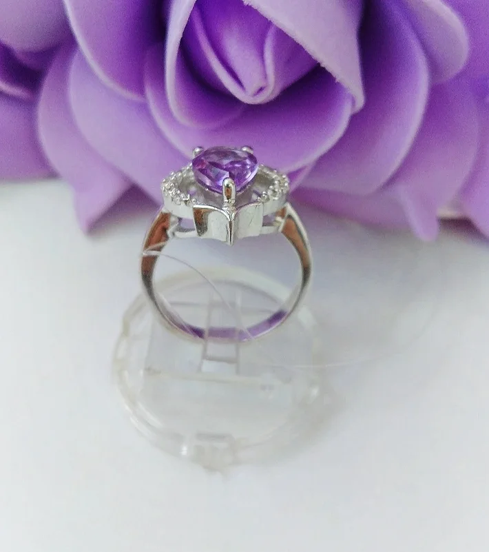 Серебряное кольцо с аметистом - миниатюра 3