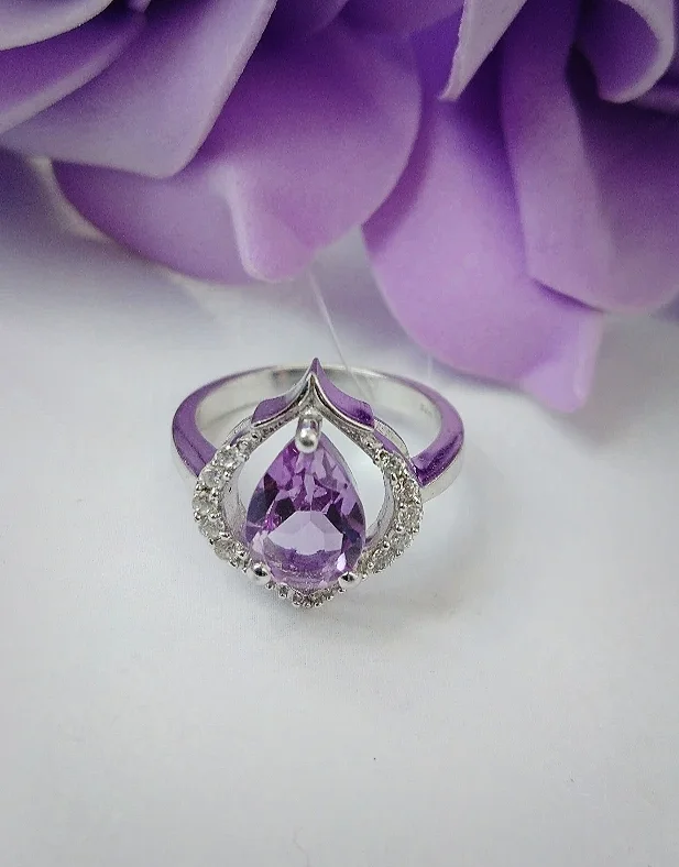 Серебряное кольцо с аметистом - миниатюра 4