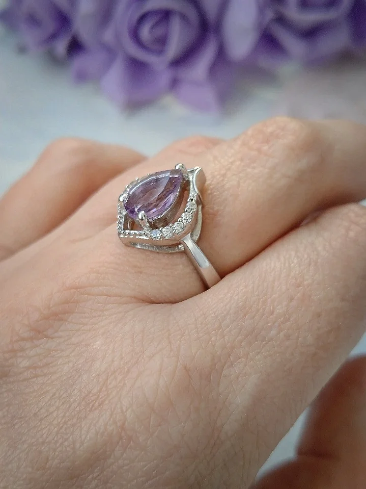 Серебряное кольцо с аметистом - миниатюра 8